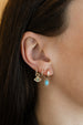14K Gold Diamond Turquoise Evil Eye Earring Charm