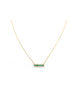 14K Gold Diamond & Baguette Emerald Bar Necklace