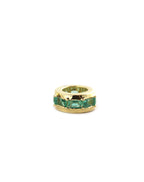 14K Gold Pronged Emerald Baguette Round Spacer