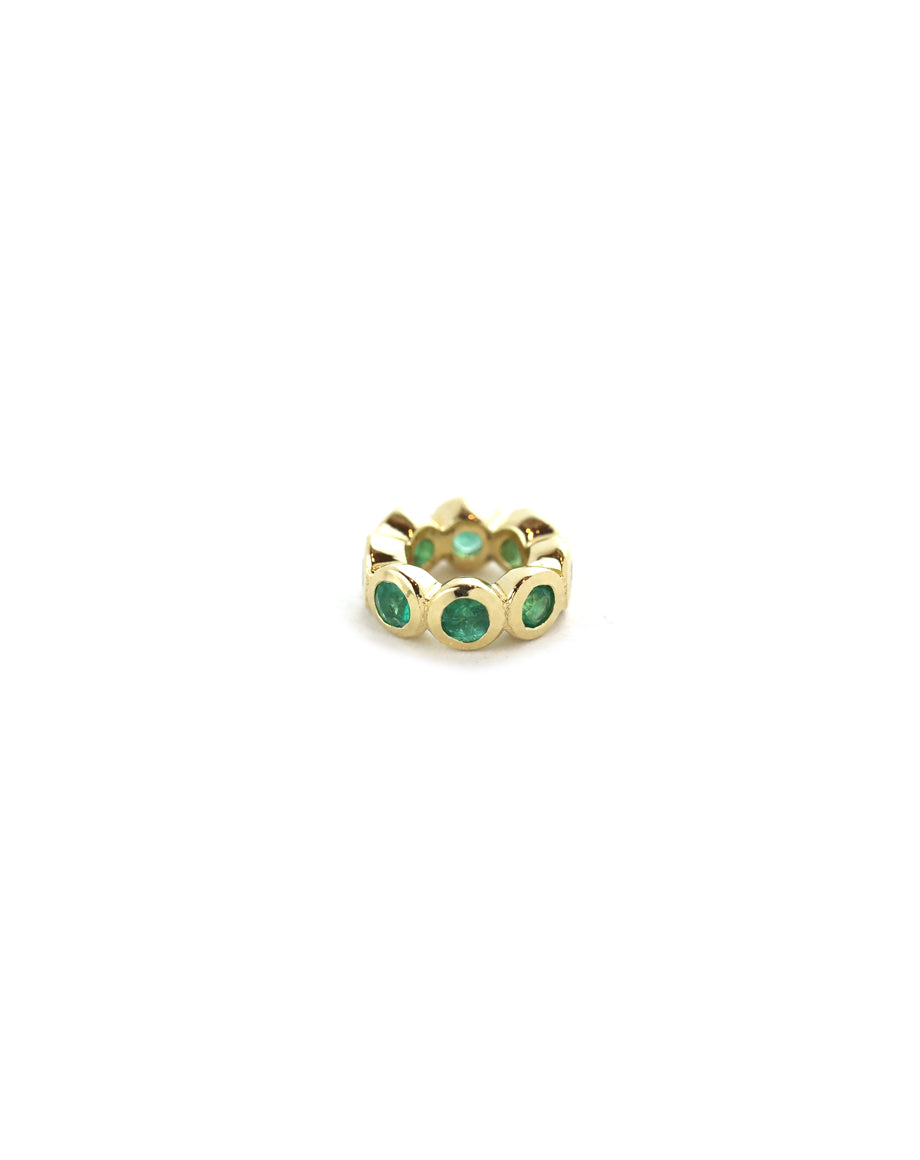 Mini 14K Gold Round Emerald Bezel Spacer
