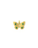 14K Gold Emerald Baguette Diamond Butterfly Charm