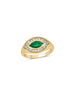 14K Gold Emerald Diamond Evil Eye Ring