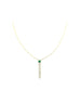14K Gold .42ct Graduated Emerald Diamond Vertical Line Necklace