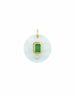 14K Gold Mother of Pearl Emerald Disk Pendant