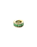 14K Gold Emerald Baguette Round Charm Spacer