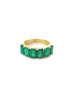 14K Gold 6 Stone Baguette Emerald Ring