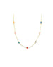 14K Gold Mini Multi Heart Station Necklace