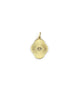 14K Gold Fanned Clover Evil Eye Charm