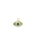 14K Gold Fanned Emerald Evil Eye Charm