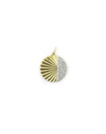 14K Gold Fanned Half Diamond Disc Charm
