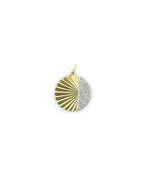14K Gold Fanned Half Diamond Disc Charm