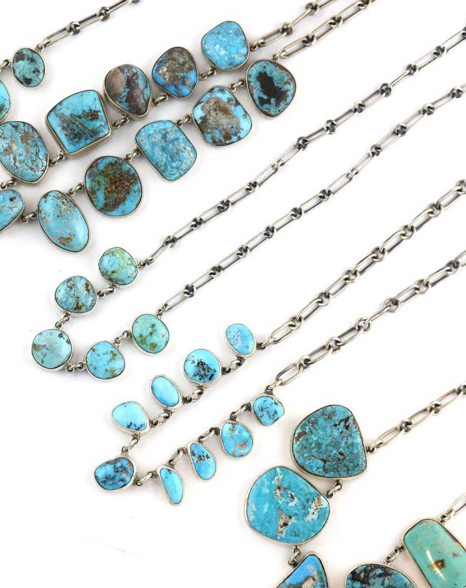 One of a Kind Federico Turquoise Slab Necklaces