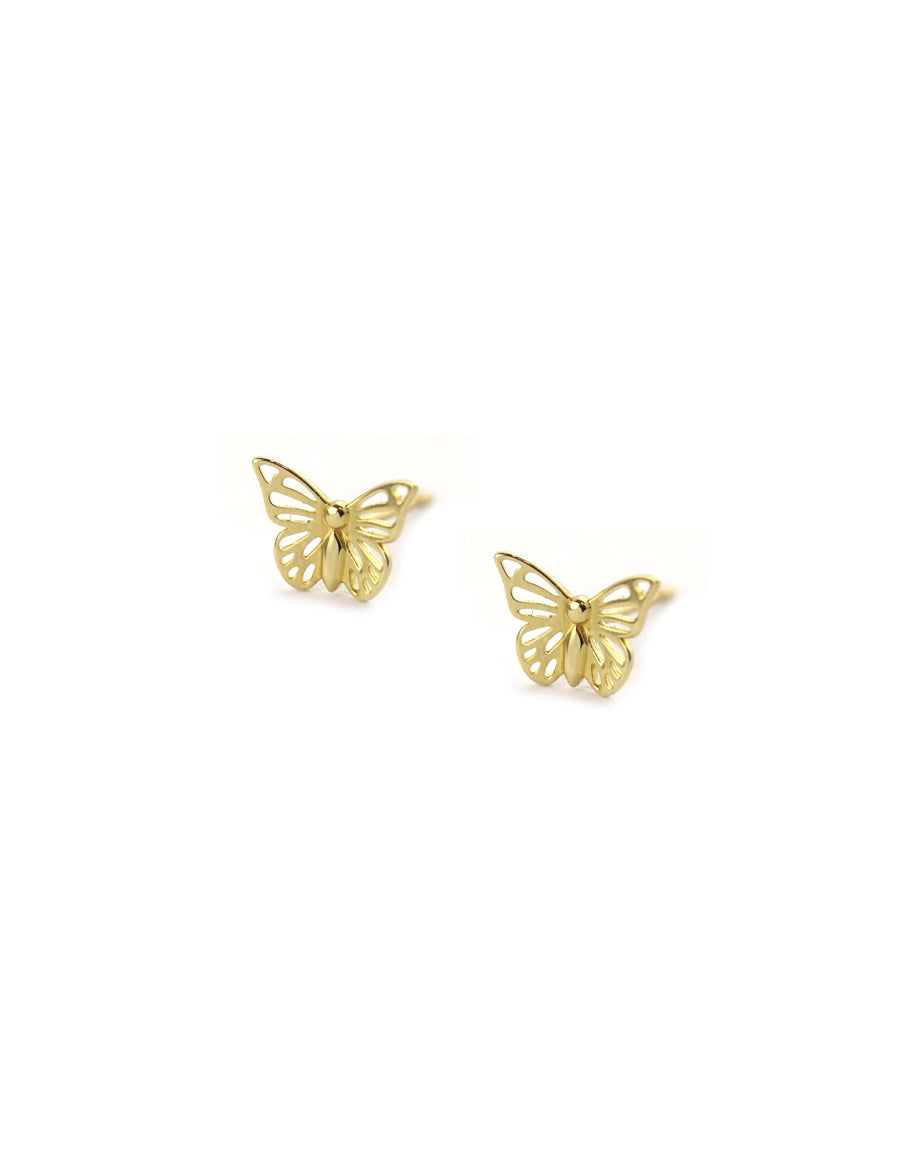 14K Gold Filigree Butterfly Studs