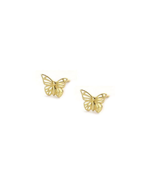 14K Gold Filigree Butterfly Studs