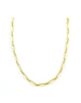 30" 14K Gold Flat Paper Clip + Pinched Link Chain