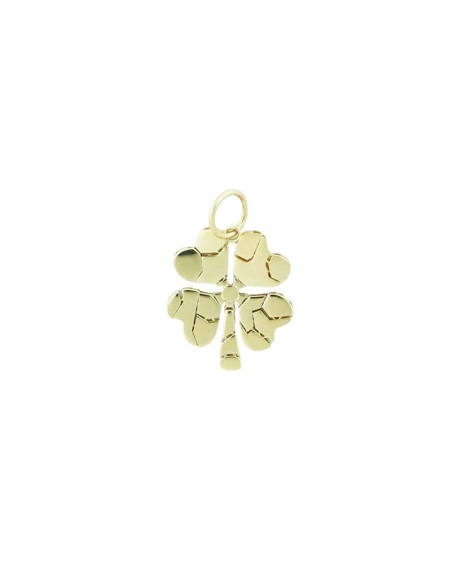 14K Gold Flexi Four Leaf Clover Charm
