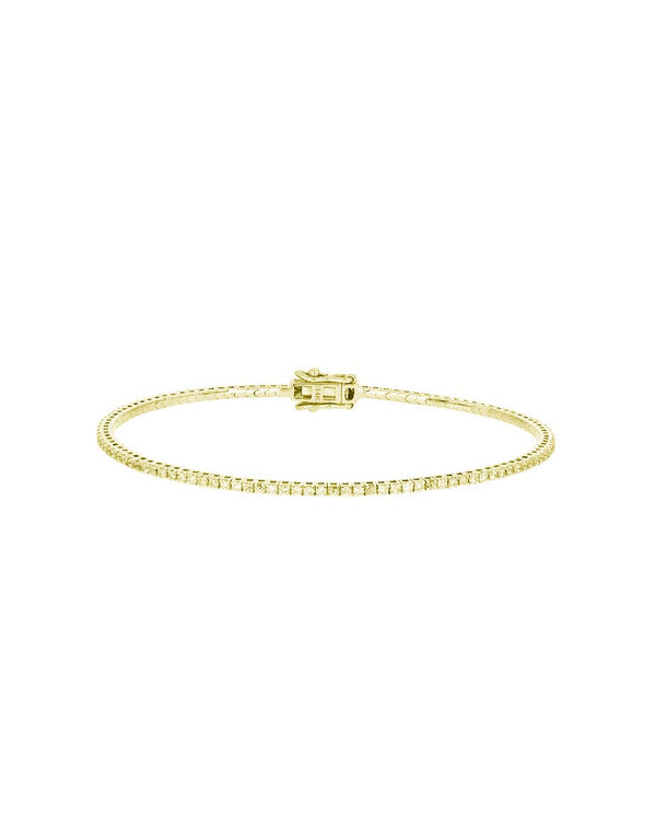 14K Yellow Gold Flexi Diamond Bangle 6"6" 6