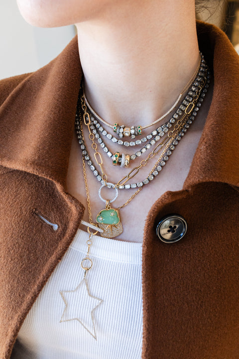 Silver Polki Diamond Tennis Necklace