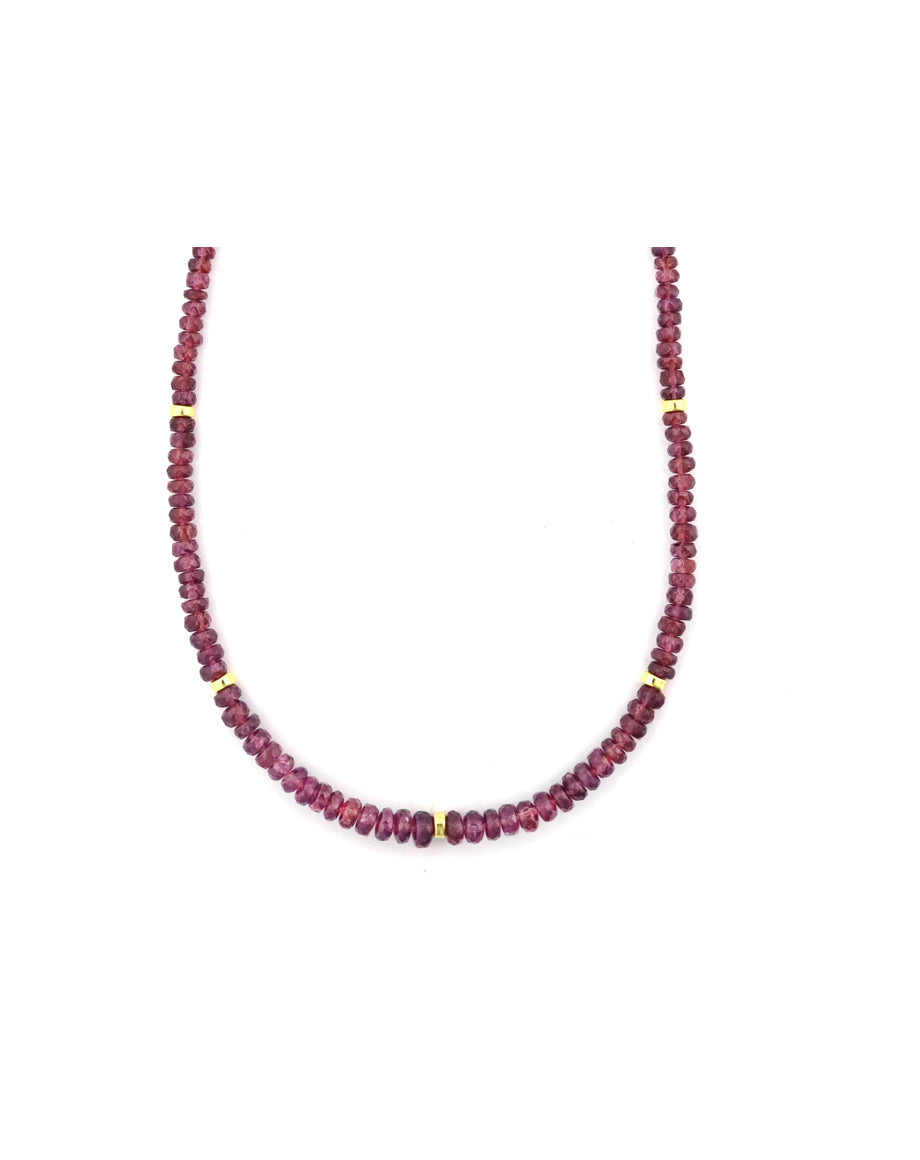 Graduated Faceted Garnet Rondelle Necklace