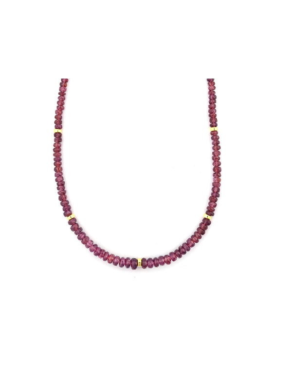 Graduated Faceted Garnet Rondelle Necklace