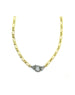 The Eva Lock Necklace: Gold Filled Figaro Chain