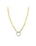 Gold Filled Rolo Chain 17mm Diamond Lock Necklace