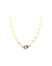 The Mini Eva Lock Necklace: Gold Filled Mix Link Chain