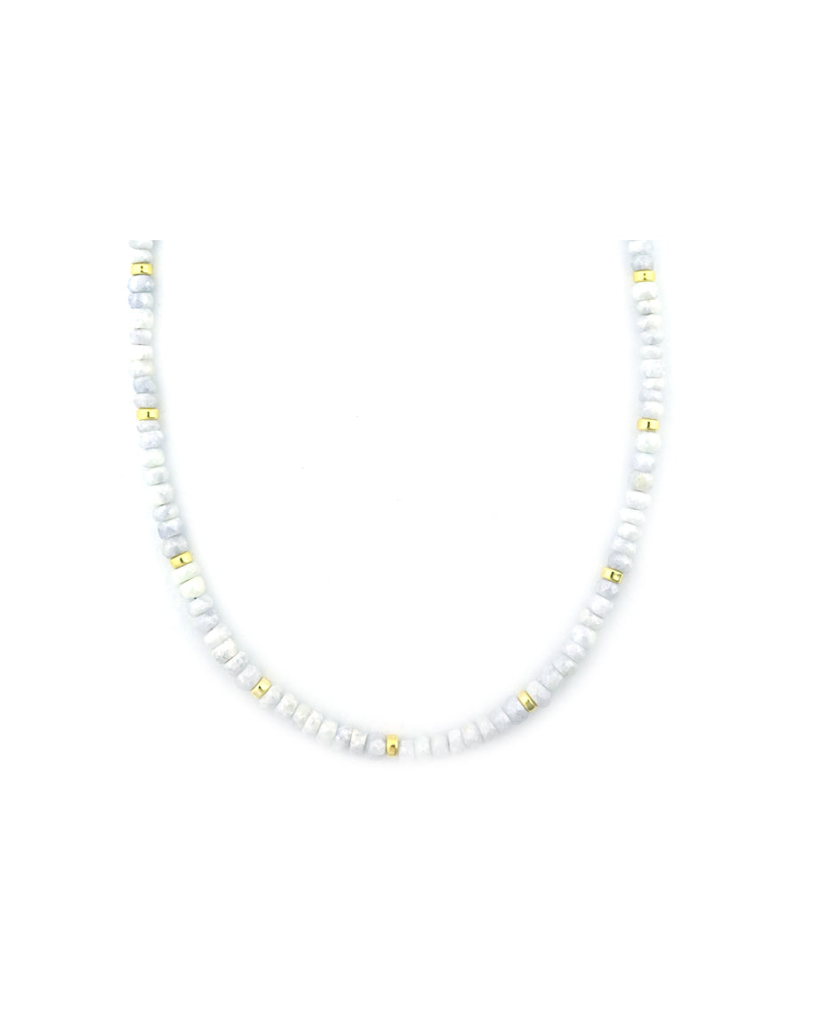 5mm Gray Silverite Rondelle Necklace