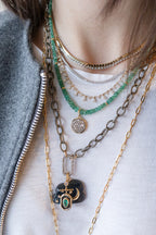 14K Gold Multi Pear Diamond Charm Necklace
