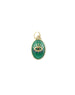 14K Gold Green Chalcedony Evil Eye Charm