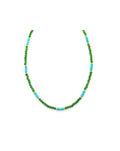 3mm Diopside & Turquoise Rondelle Necklace