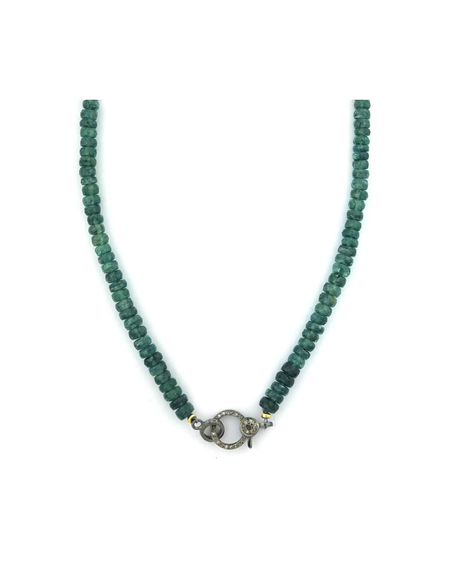 The Eva Lock Necklace: Dark Teal Kyanite