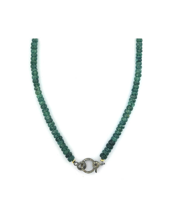 The Eva Lock Necklace: Dark Teal Kyanite