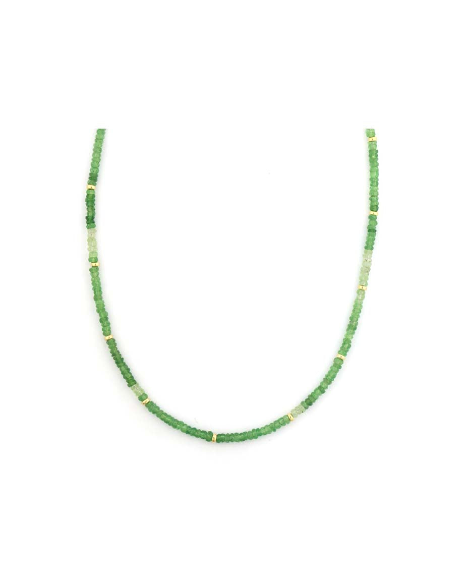 3mm Green Titanite Rondelle Necklace