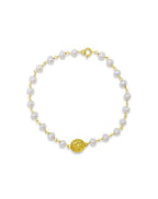 Small 14K Gold Guardian Angel Wired Pearl Bracelet