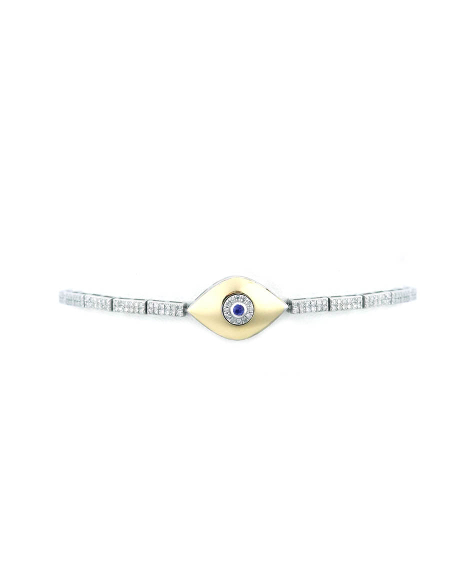 Halo Cosmic Eye Diamond Tennis Bracelet