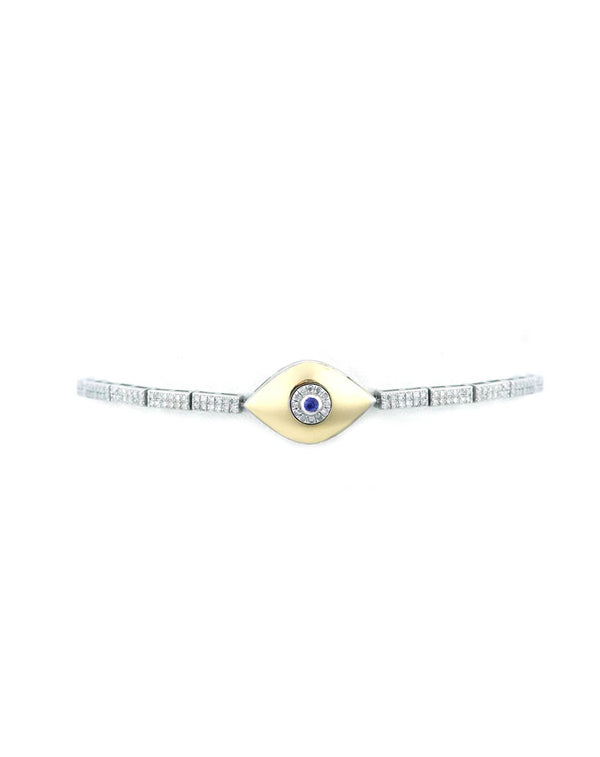 Halo Cosmic Eye Diamond Tennis Bracelet