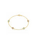 14K Gold Heart Amethyst + Blue Topaz Bracelet