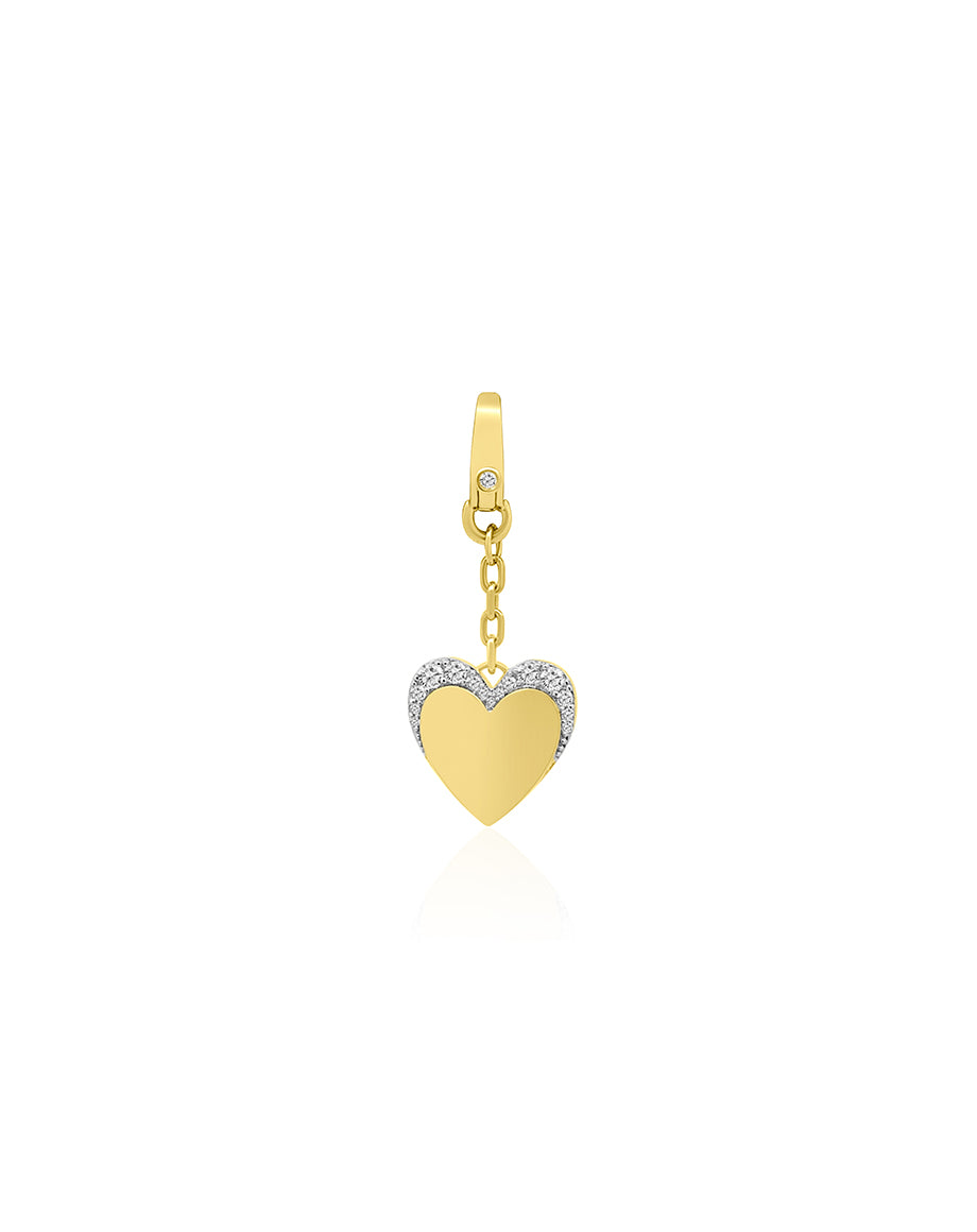 14K Gold Chain Clasp Diamond Heart Charm