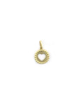 14K Gold Dotted Open Heart Coin Charm