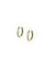 Small 14K Gold Octagon .15ct Pave Diamond Huggies