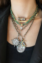 Large Luxe Lexi Lock Necklace: Silver Textured Oval Link