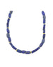 Mixed Shape Indigo Chevron African Glass Bead Necklace