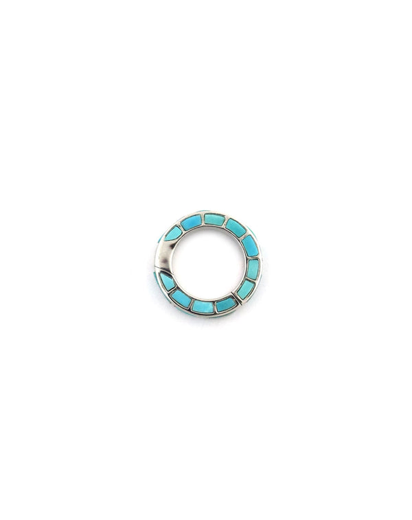 20mm Silver Inlay Turquoise Lock Connector