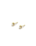 Tiny 14K Gold Pear Diamond Studs