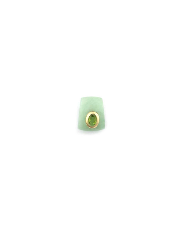 14K Gold Peridot Light Jade Spacer Slide Charm