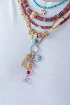 Mini 14K Gold Ridged Oval Opal Pendant