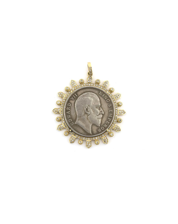 14K Diamond Bezel King Edward Coin