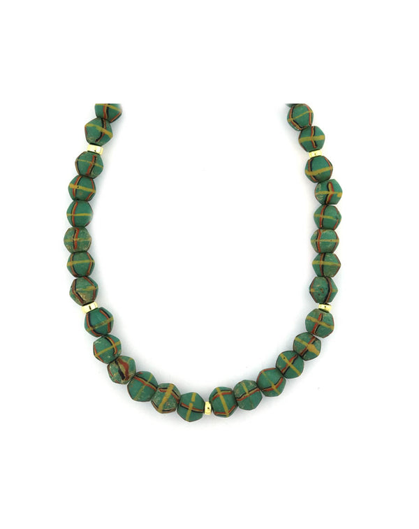 Antique Green African King Bead Necklace
