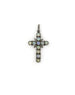 Silver Diamond Opal Cross Charm